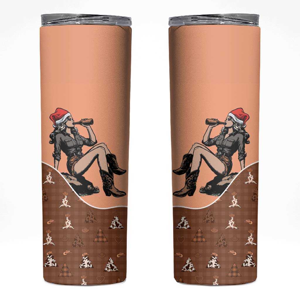 Western Yoke Skinny Tumbler Cowgirl Drinking Wine Christmas - Wonder Print Shop
