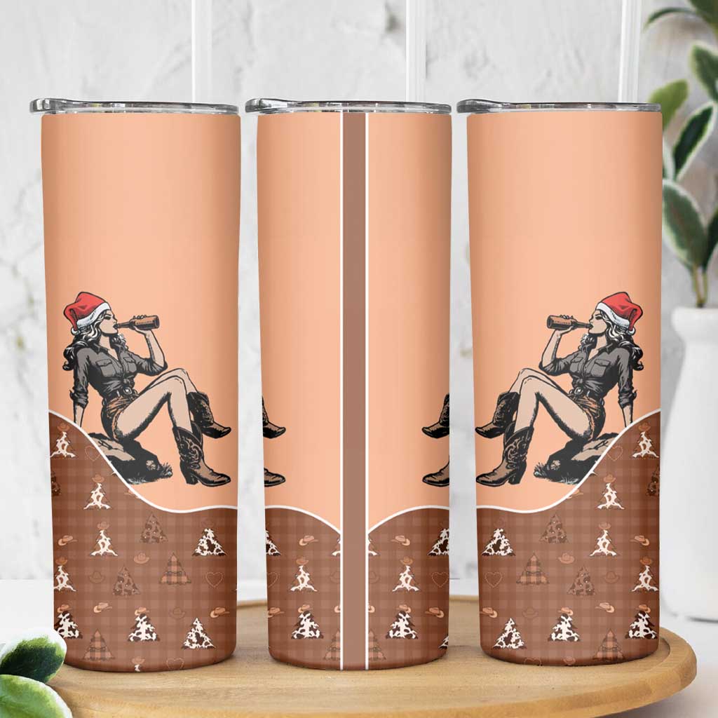 Western Yoke Skinny Tumbler Cowgirl Drinking Wine Christmas - Wonder Print Shop