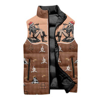 Western Yoke Sleeveless Puffer Jacket Cowgirl Drinking Wine Christmas - Wonder Print Shop