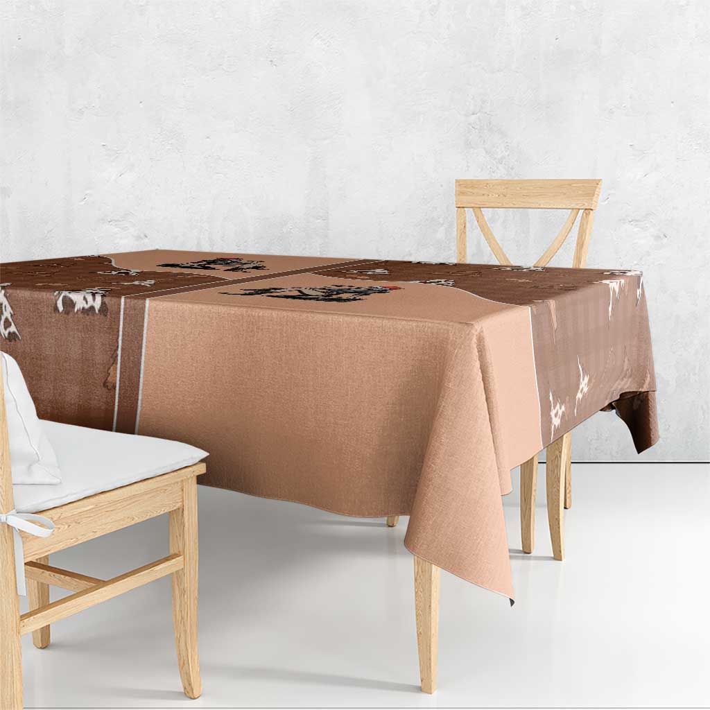 Western Yoke Tablecloth Cowgirl Drinking Wine Christmas - Wonder Print Shop