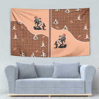 Western Yoke Tapestry Cowgirl Drinking Wine Christmas - Wonder Print Shop