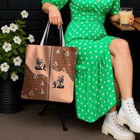 Western Yoke Tote Bag Cowgirl Drinking Wine Christmas - Wonder Print Shop