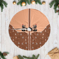 Western Yoke Tree Skirt Cowgirl Drinking Wine Christmas - Wonder Print Shop