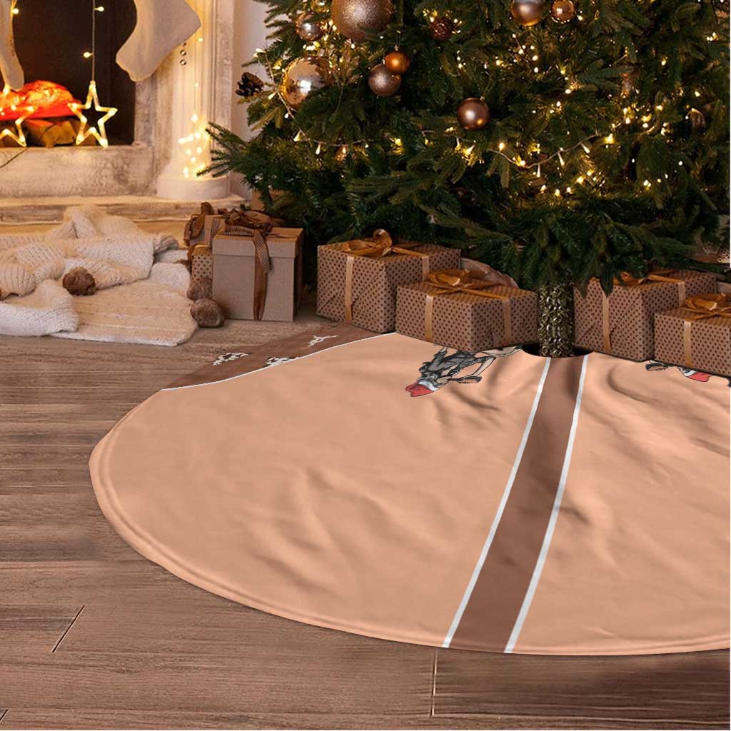Western Yoke Tree Skirt Cowgirl Drinking Wine Christmas - Wonder Print Shop