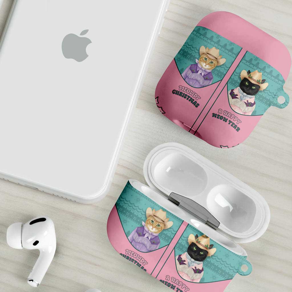 Western Yoke AirPods Case Meowdy Christmas And A Meow Year - Wonder Print Shop