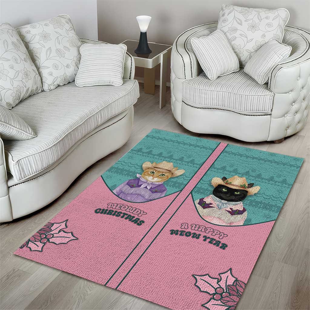 Western Yoke Area Rug Meowdy Christmas And A Meow Year - Wonder Print Shop