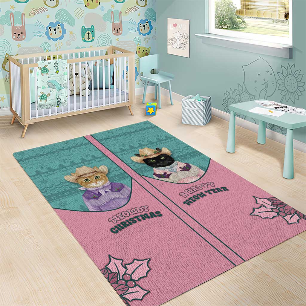 Western Yoke Area Rug Meowdy Christmas And A Meow Year - Wonder Print Shop