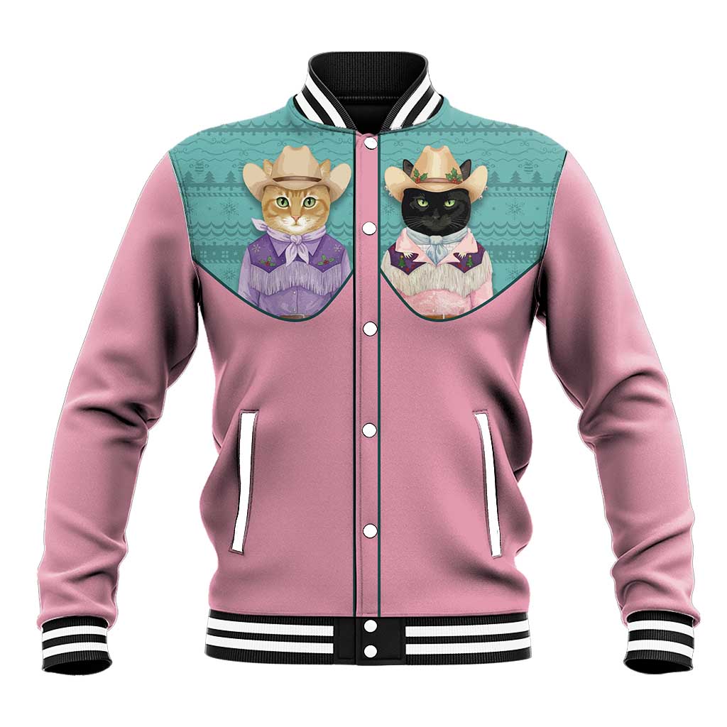 Western Yoke Baseball Jacket Meowdy Christmas And A Meow Year - Wonder Print Shop
