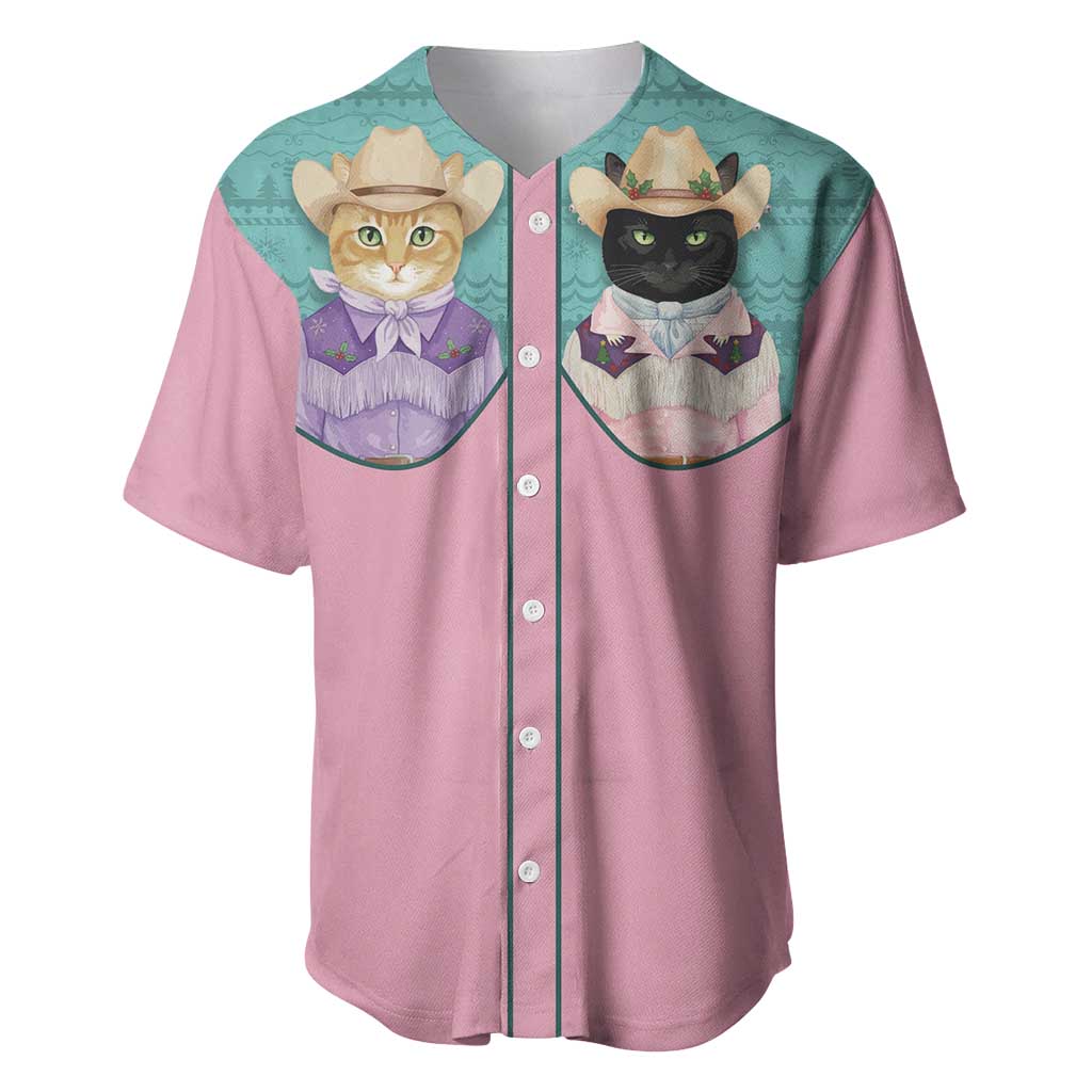 Western Yoke Baseball Jersey Meowdy Christmas And A Meow Year - Wonder Print Shop