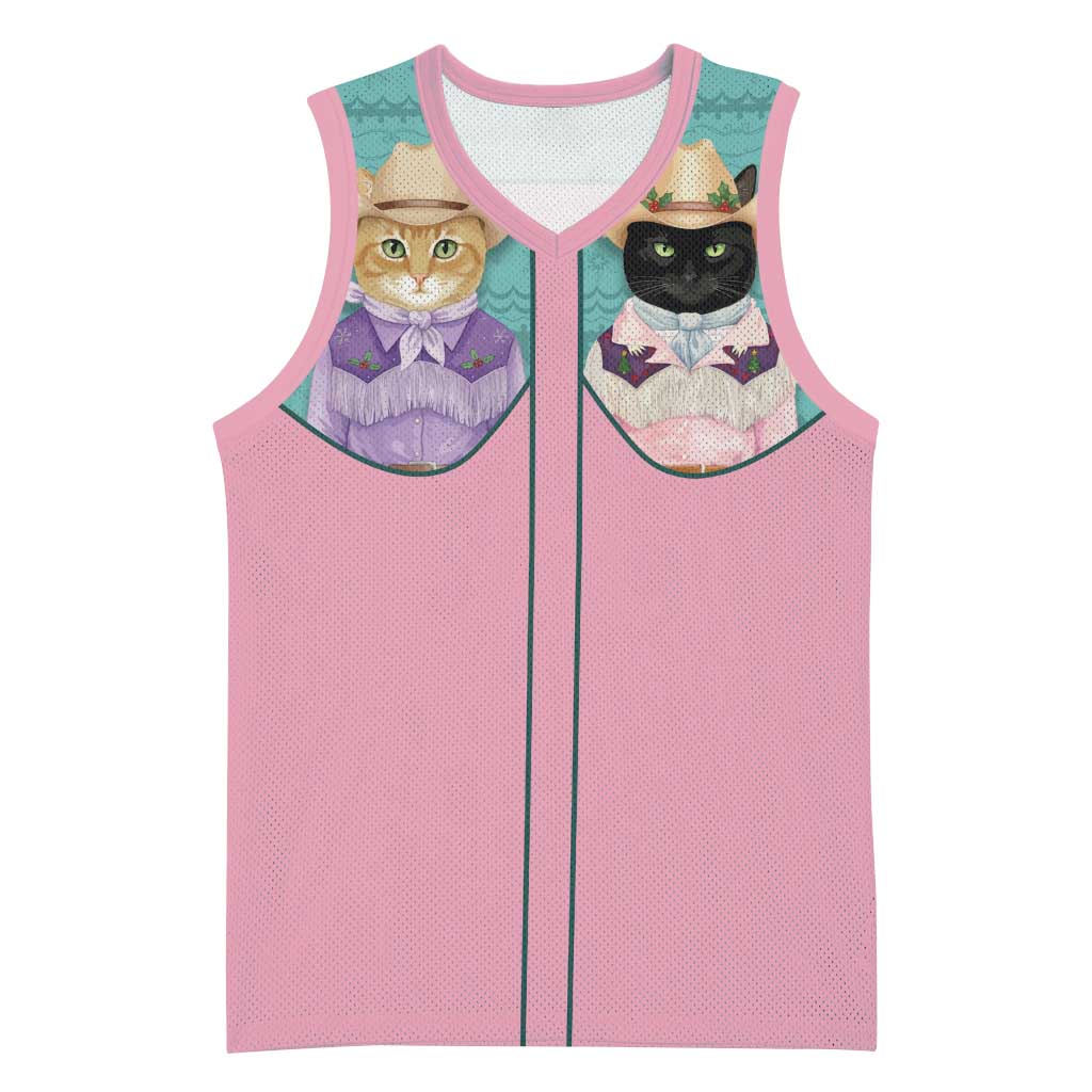 Western Yoke Basketball Jersey Meowdy Christmas And A Meow Year - Wonder Print Shop