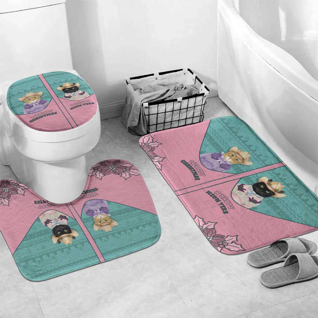 Western Yoke Bathroom Set Meowdy Christmas And A Meow Year - Wonder Print Shop
