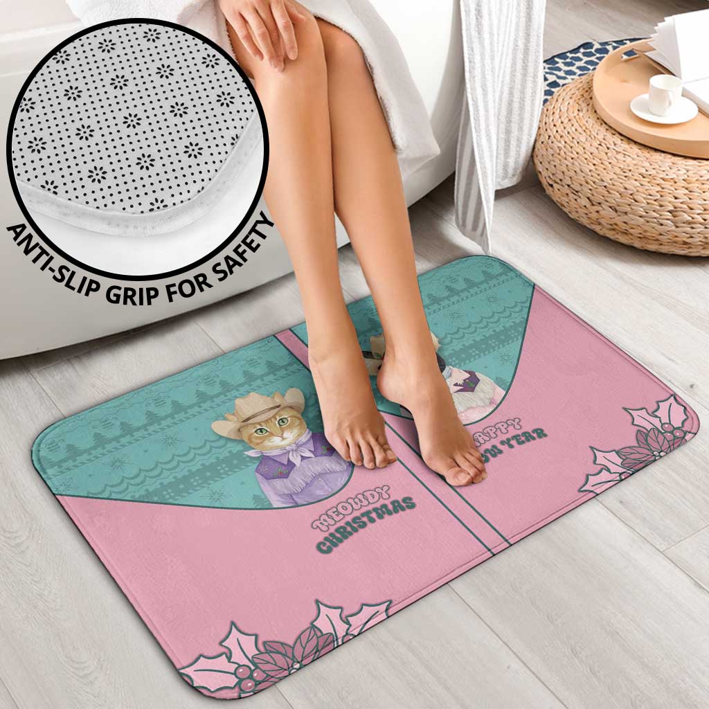 Western Yoke Bathroom Set Meowdy Christmas And A Meow Year - Wonder Print Shop