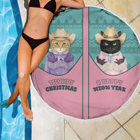 Western Yoke Beach Blanket Meowdy Christmas And A Meow Year - Wonder Print Shop