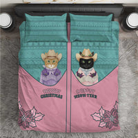 Western Yoke Bedding Set Meowdy Christmas And A Meow Year - Wonder Print Shop