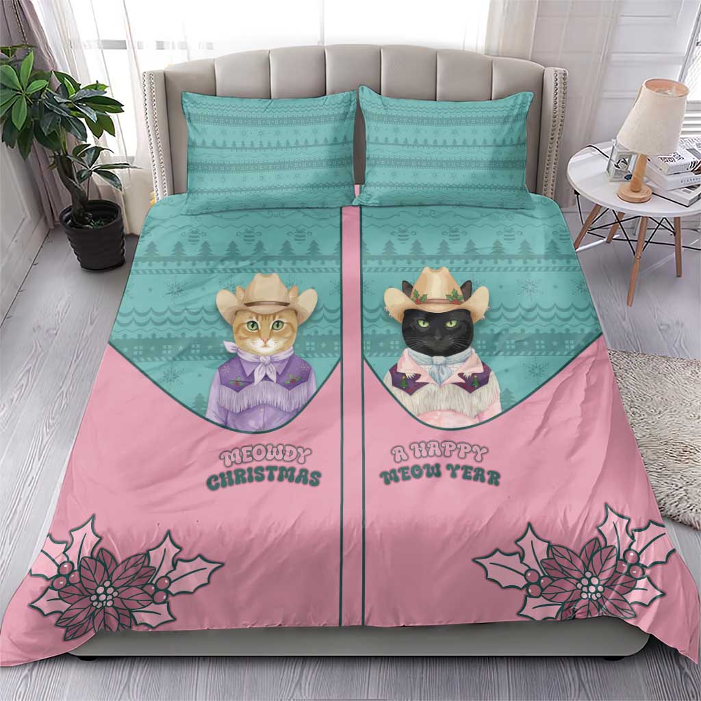 Western Yoke Bedding Set Meowdy Christmas And A Meow Year - Wonder Print Shop