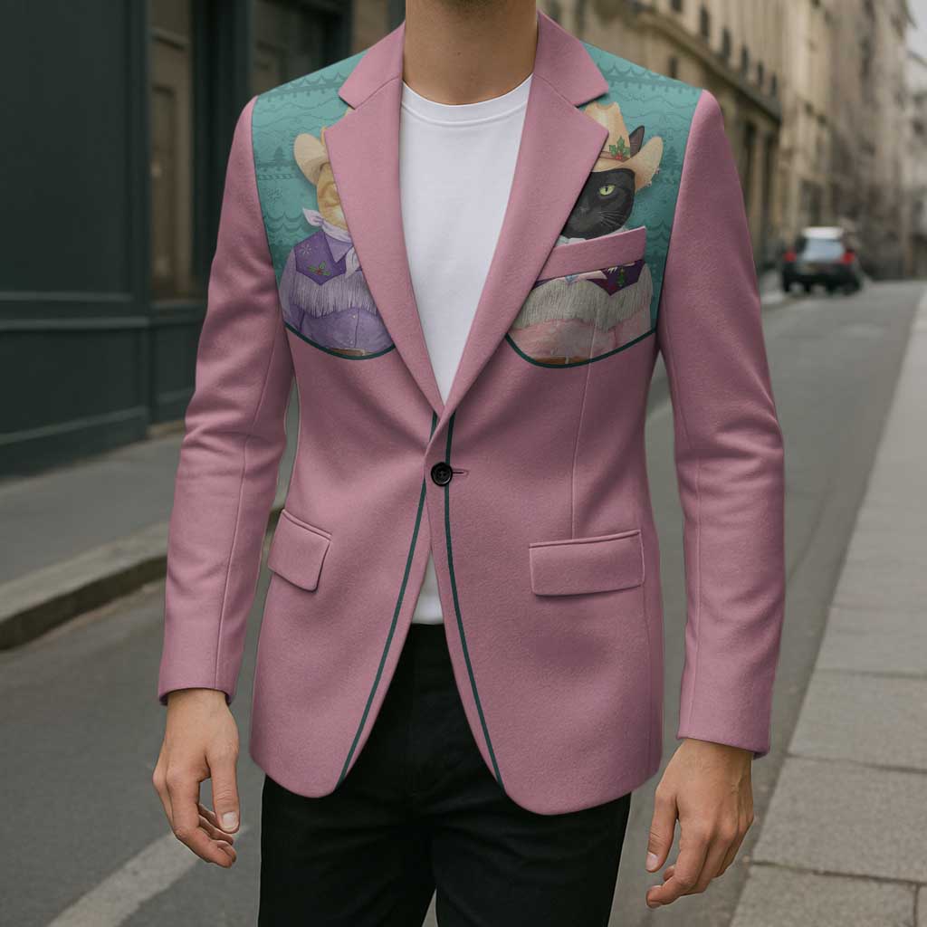 Western Yoke Blazer Meowdy Christmas And A Meow Year - Wonder Print Shop