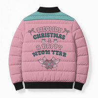 Western Yoke Bomber Puffer Jacket Meowdy Christmas And A Meow Year - Wonder Print Shop