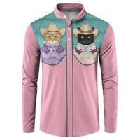 Western Yoke Button Sweatshirt Meowdy Christmas And A Meow Year - Wonder Print Shop