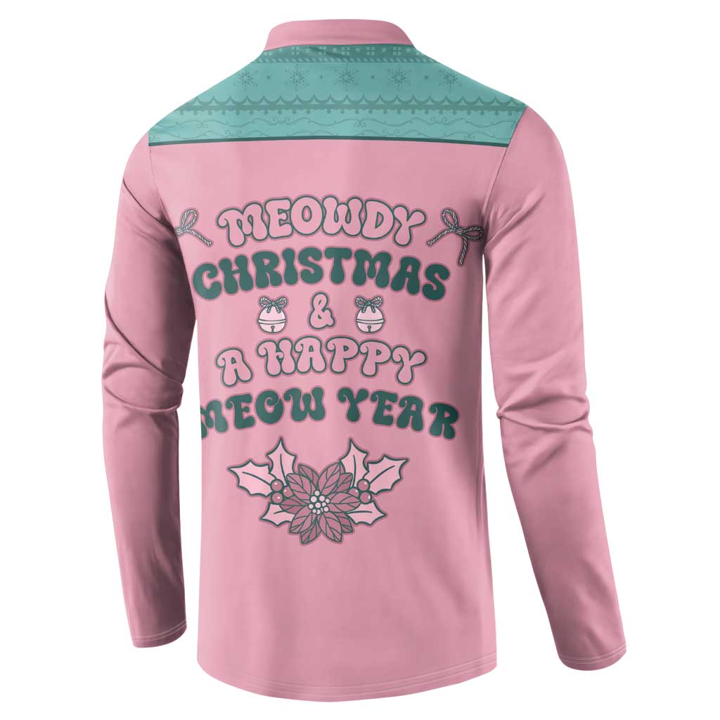 Western Yoke Button Sweatshirt Meowdy Christmas And A Meow Year - Wonder Print Shop