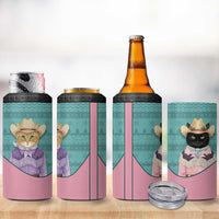 Western Yoke 4 in 1 Can Cooler Tumbler Meowdy Christmas And A Meow Year - Wonder Print Shop