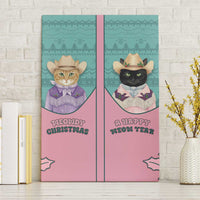 Western Yoke Canvas Wall Art Meowdy Christmas And A Meow Year - Wonder Print Shop