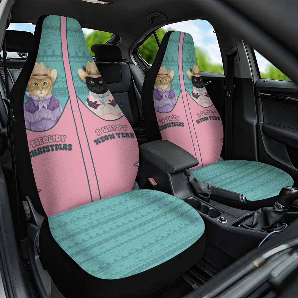 Western Yoke Car Seat Cover Meowdy Christmas And A Meow Year - Wonder Print Shop