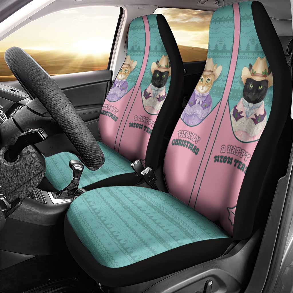 Western Yoke Car Seat Cover Meowdy Christmas And A Meow Year - Wonder Print Shop
