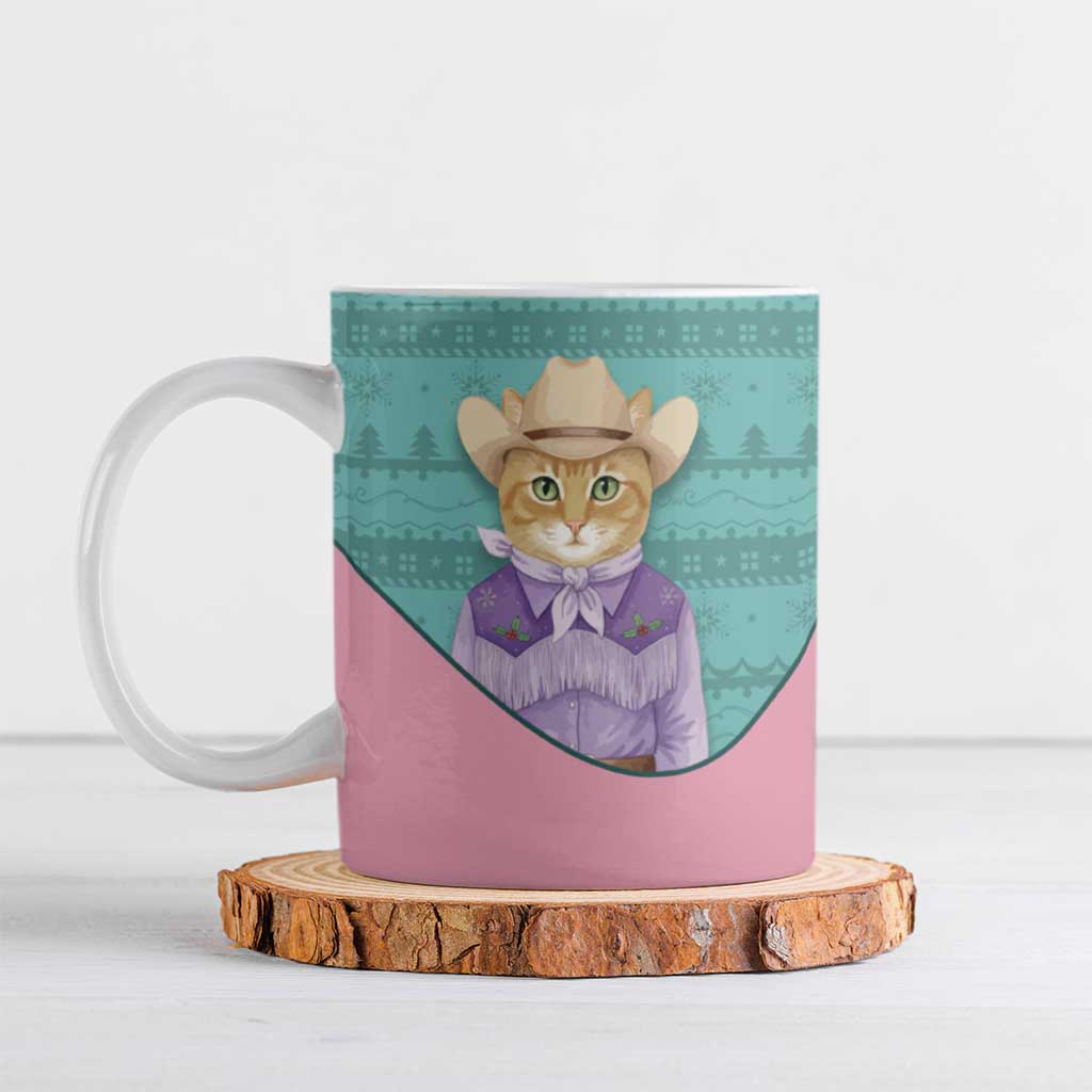 Western Yoke Ceramic Mug Meowdy Christmas And A Meow Year - Wonder Print Shop