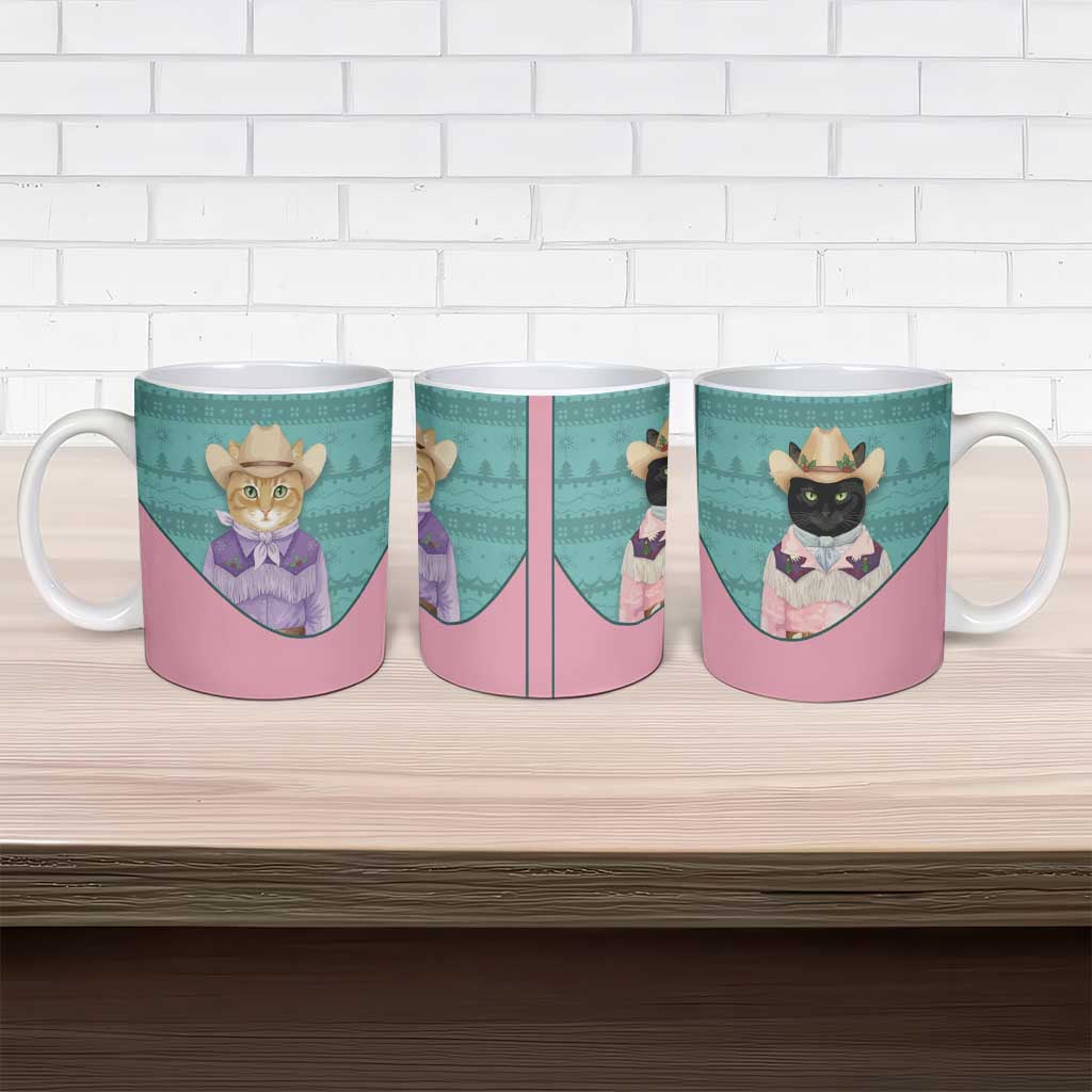 Western Yoke Ceramic Mug Meowdy Christmas And A Meow Year - Wonder Print Shop