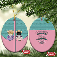 Western Yoke Ceramic Ornament Meowdy Christmas And A Meow Year - Wonder Print Shop
