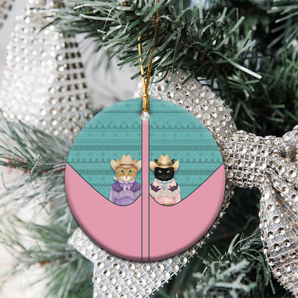 Western Yoke Ceramic Ornament Meowdy Christmas And A Meow Year - Wonder Print Shop