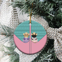 Western Yoke Ceramic Ornament Meowdy Christmas And A Meow Year - Wonder Print Shop