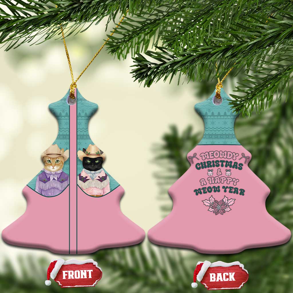 Western Yoke Ceramic Ornament Meowdy Christmas And A Meow Year - Wonder Print Shop