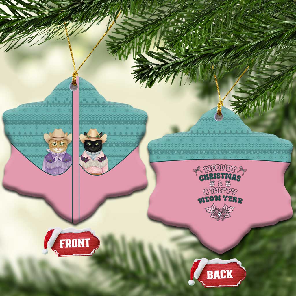 Western Yoke Ceramic Ornament Meowdy Christmas And A Meow Year - Wonder Print Shop