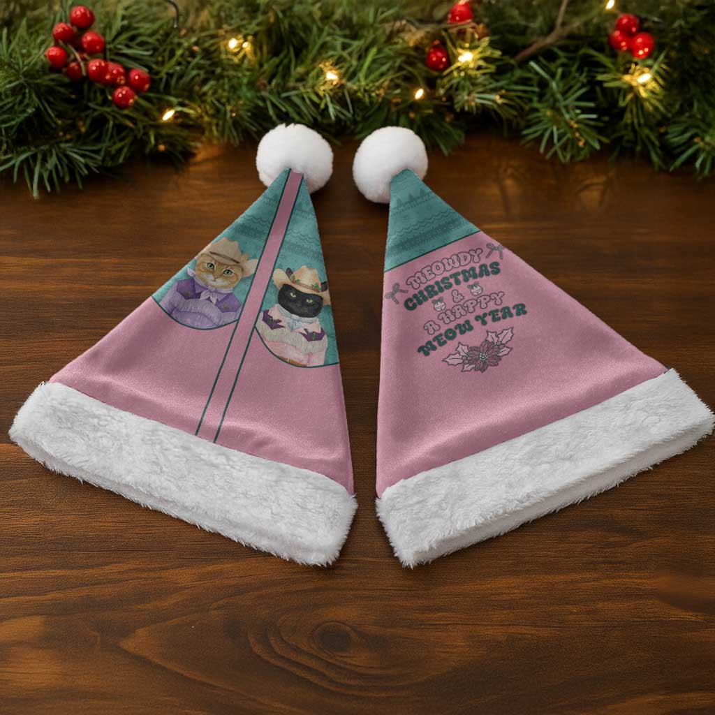 Western Yoke Christmas Santa Hat Meowdy Christmas And A Meow Year - Wonder Print Shop