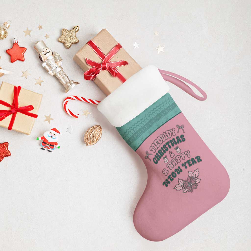 Western Yoke Christmas Stocking Meowdy Christmas And A Meow Year - Wonder Print Shop