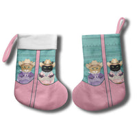 Western Yoke Christmas Stocking Meowdy Christmas And A Meow Year - Wonder Print Shop