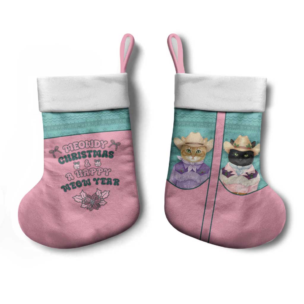 Western Yoke Christmas Stocking Meowdy Christmas And A Meow Year - Wonder Print Shop