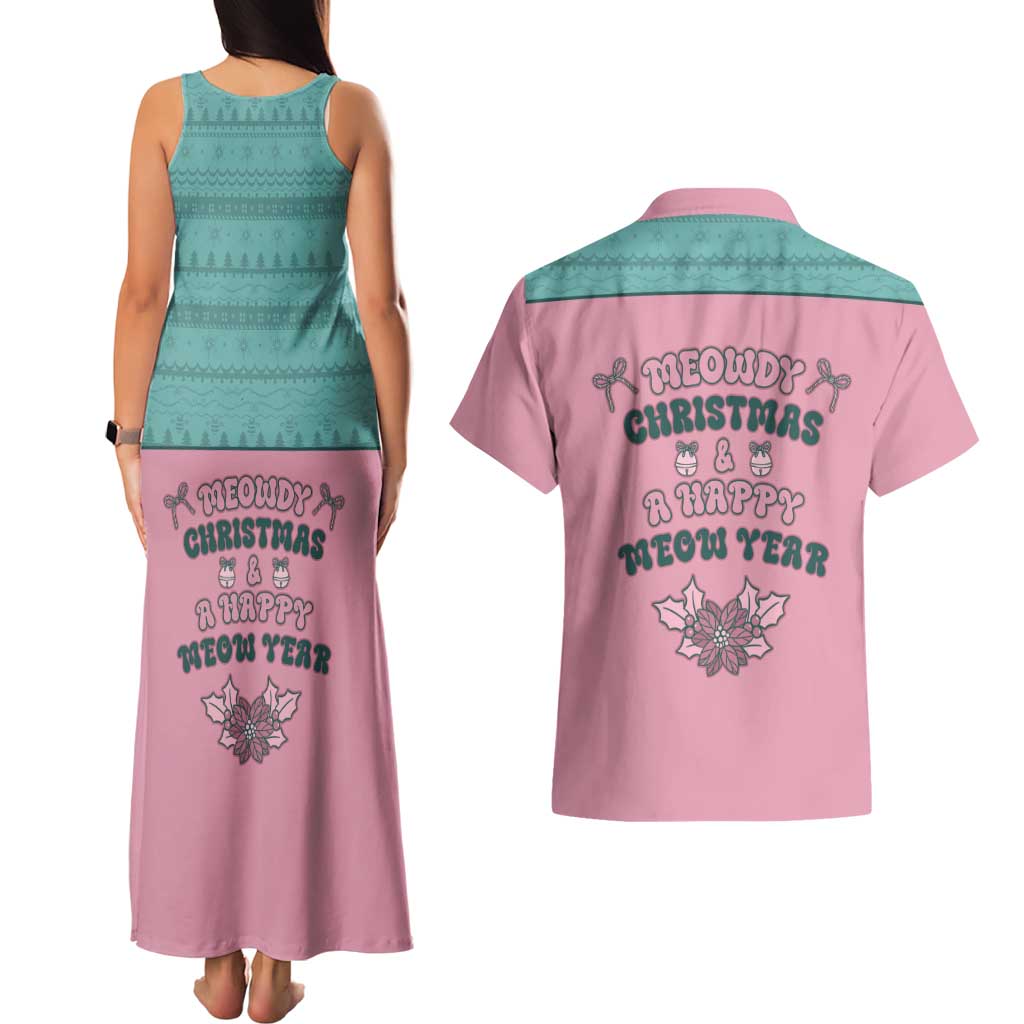 Western Yoke Couples Matching Tank Maxi Dress and Hawaiian Shirt Meowdy Christmas And A Meow Year - Wonder Print Shop