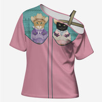 Western Yoke Cross Shoulder Shirt Meowdy Christmas And A Meow Year - Wonder Print Shop