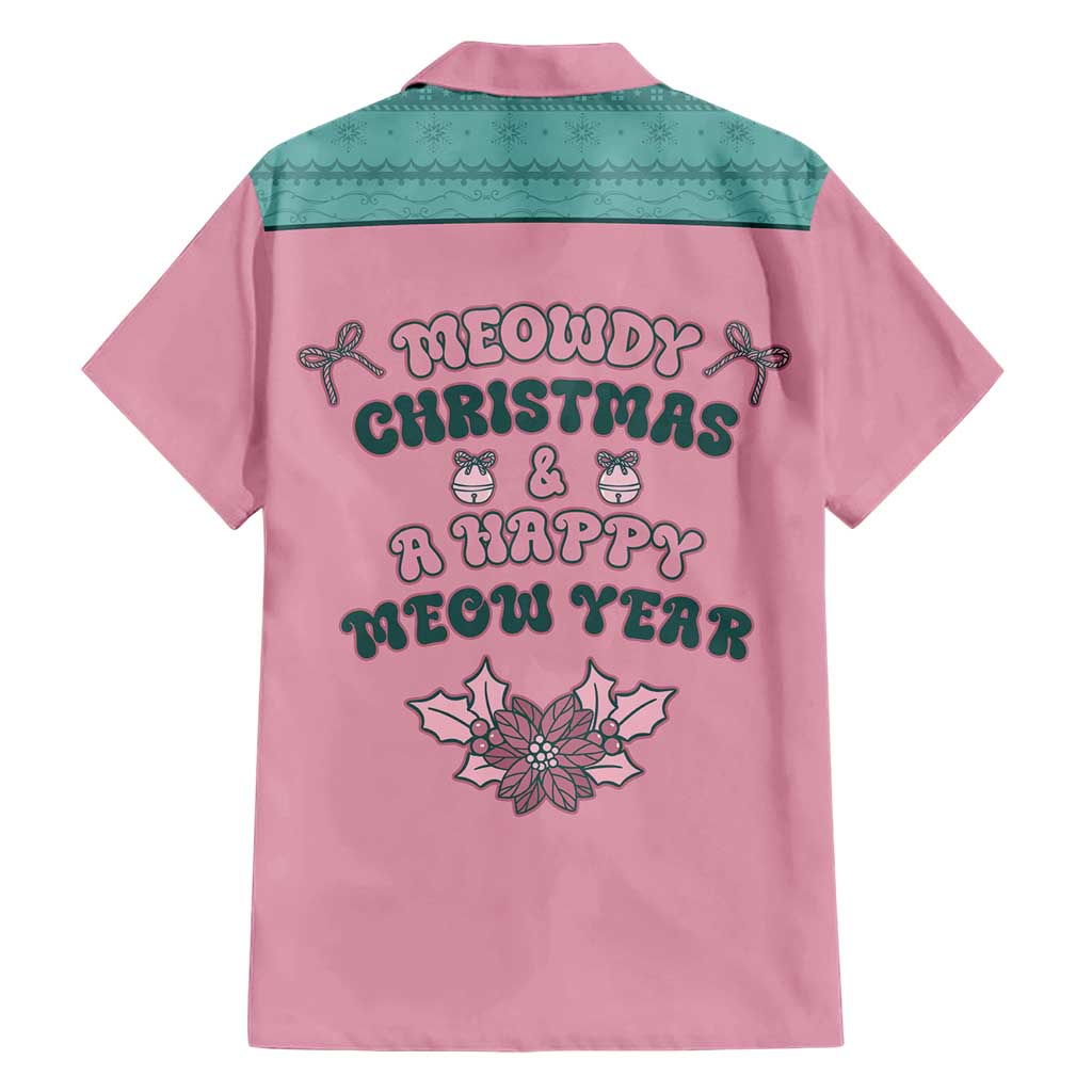 Western Yoke Family Matching Short Sleeve Bodycon Dress and Hawaiian Shirt Meowdy Christmas And A Meow Year - Wonder Print Shop
