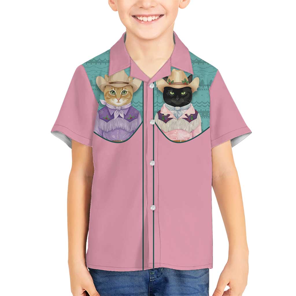 Western Yoke Family Matching Summer Maxi Dress and Hawaiian Shirt Meowdy Christmas And A Meow Year - Wonder Print Shop