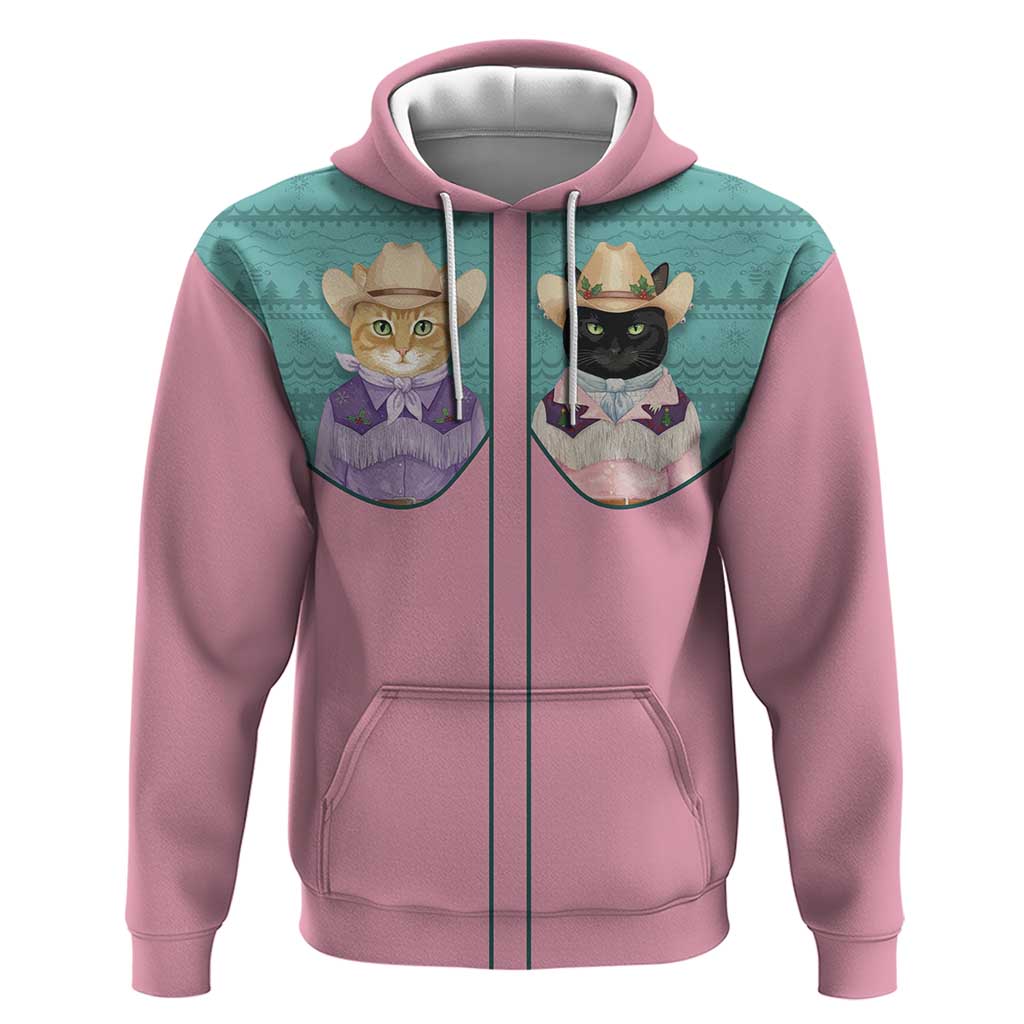 Western Yoke Hoodie Meowdy Christmas And A Meow Year - Wonder Print Shop