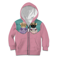 Western Yoke Kid Hoodie Meowdy Christmas And A Meow Year - Wonder Print Shop