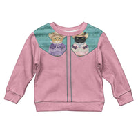 Western Yoke Kid Ugly Christmas Sweater Meowdy Christmas And A Meow Year - Wonder Print Shop