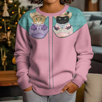 Western Yoke Kid Ugly Christmas Sweater Meowdy Christmas And A Meow Year - Wonder Print Shop