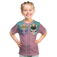 Western Yoke Kid T Shirt Meowdy Christmas And A Meow Year - Wonder Print Shop
