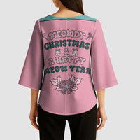 Western Yoke Kimono Sleeve Blouse Meowdy Christmas And A Meow Year - Wonder Print Shop
