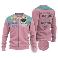Western Yoke Ugly Christmas Sweater Meowdy Christmas And A Meow Year - Wonder Print Shop