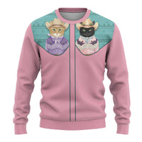 Western Yoke Ugly Christmas Sweater Meowdy Christmas And A Meow Year - Wonder Print Shop